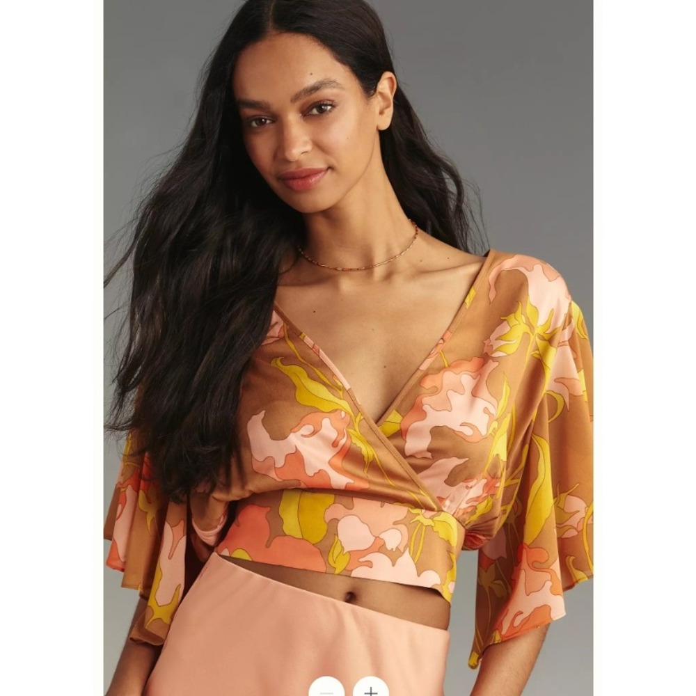 Anthropologie Tiny Olympia Faux Wrap Top Size Medium